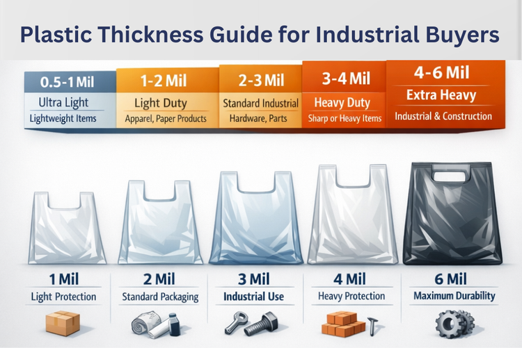 Plastic Thickness Guide for Industrial Buyers: Choosing the Right Plastic Bag Thickness