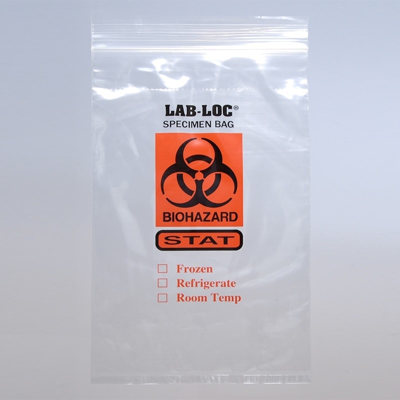 2.0 Mil "STAT" Printed Specimen Bags