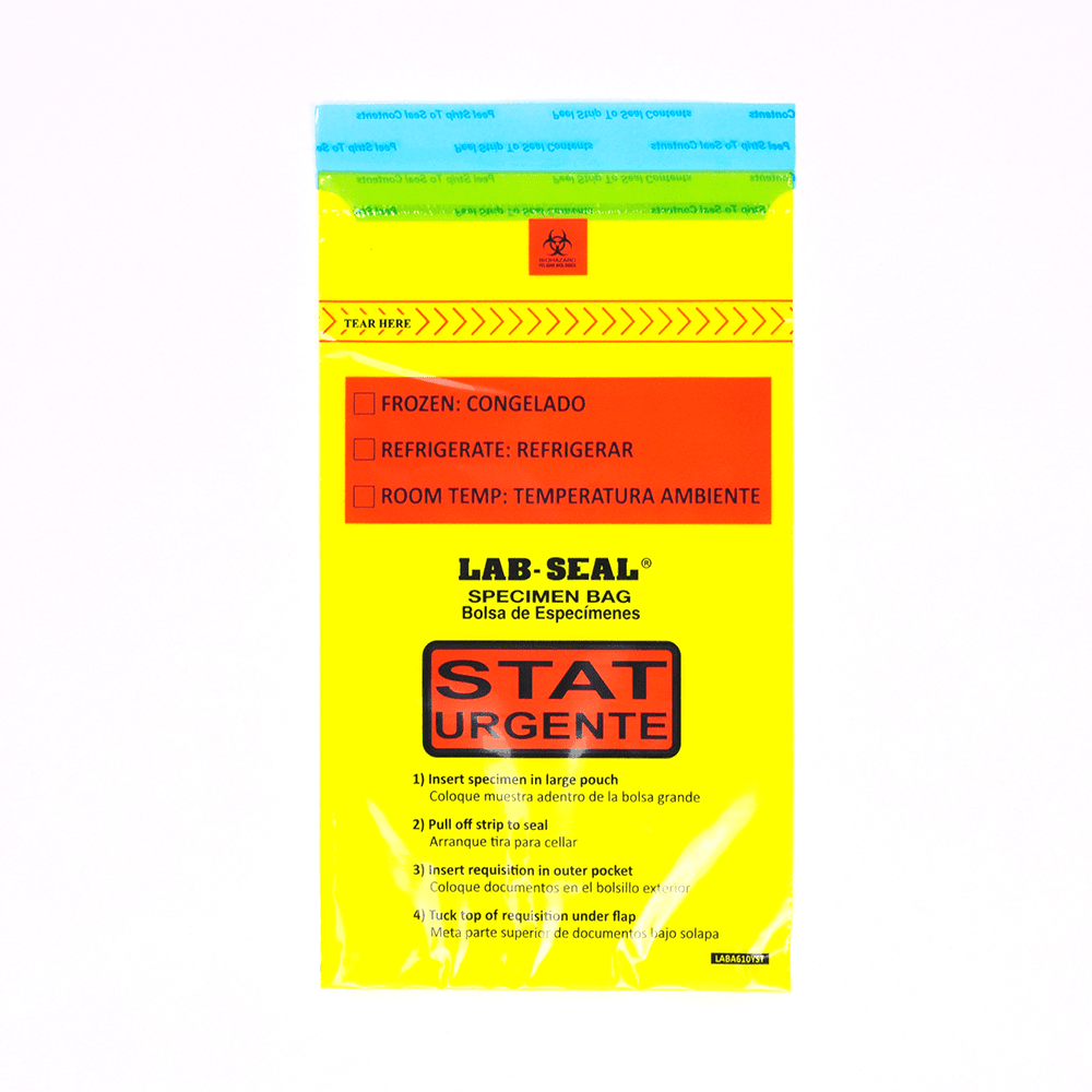 1.8 Mil "STAT" Printed Specimen Bags