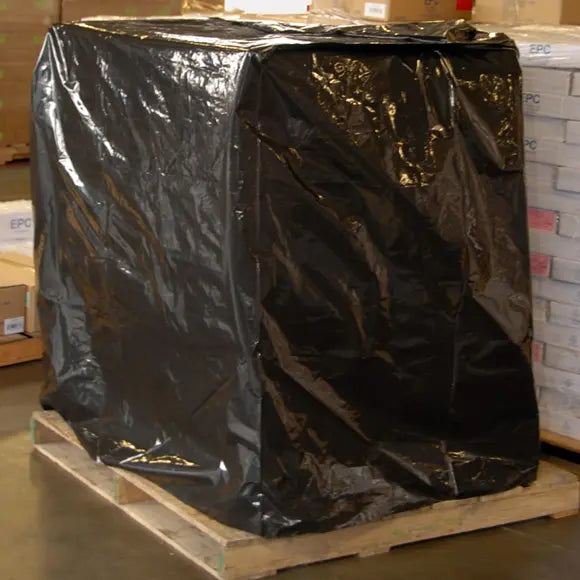 51" X 49" X 85" Black Low Density Polyethylene Pallet Cover with UVI Additive - Image 1