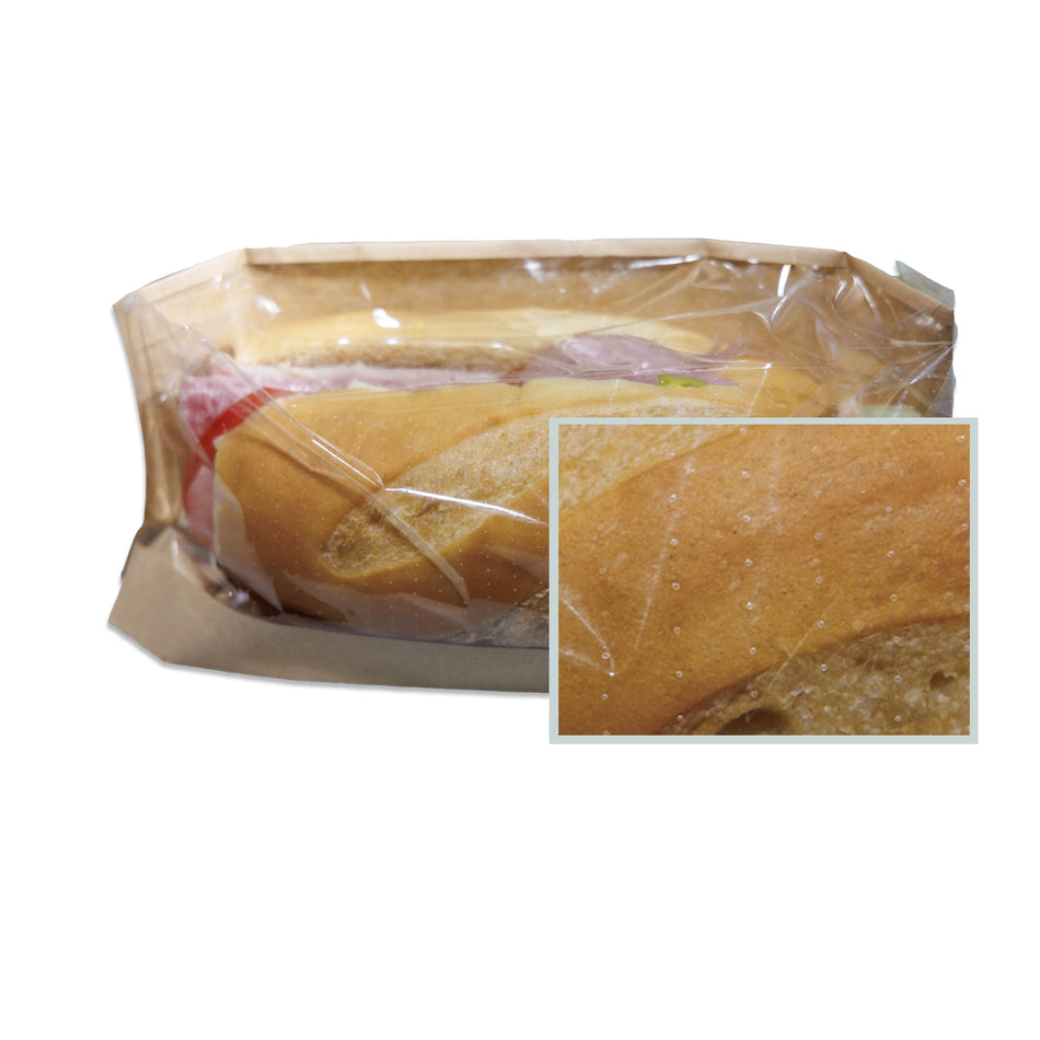 4.25" x 2.75" x 11.75" #ReadyFresh® Kraft Sandwich Bag with Micro-Perforated Window, 500/CS