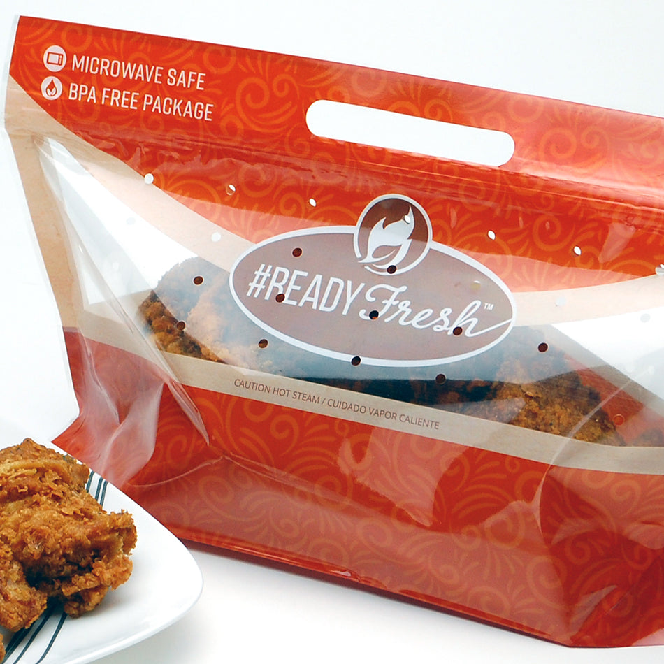 14" x 8.25" + 5.5"BG, 2.5 mil, #ReadyFresh® Grab-N-Go Pouch -- 8 Piece Chicken, 250/CS