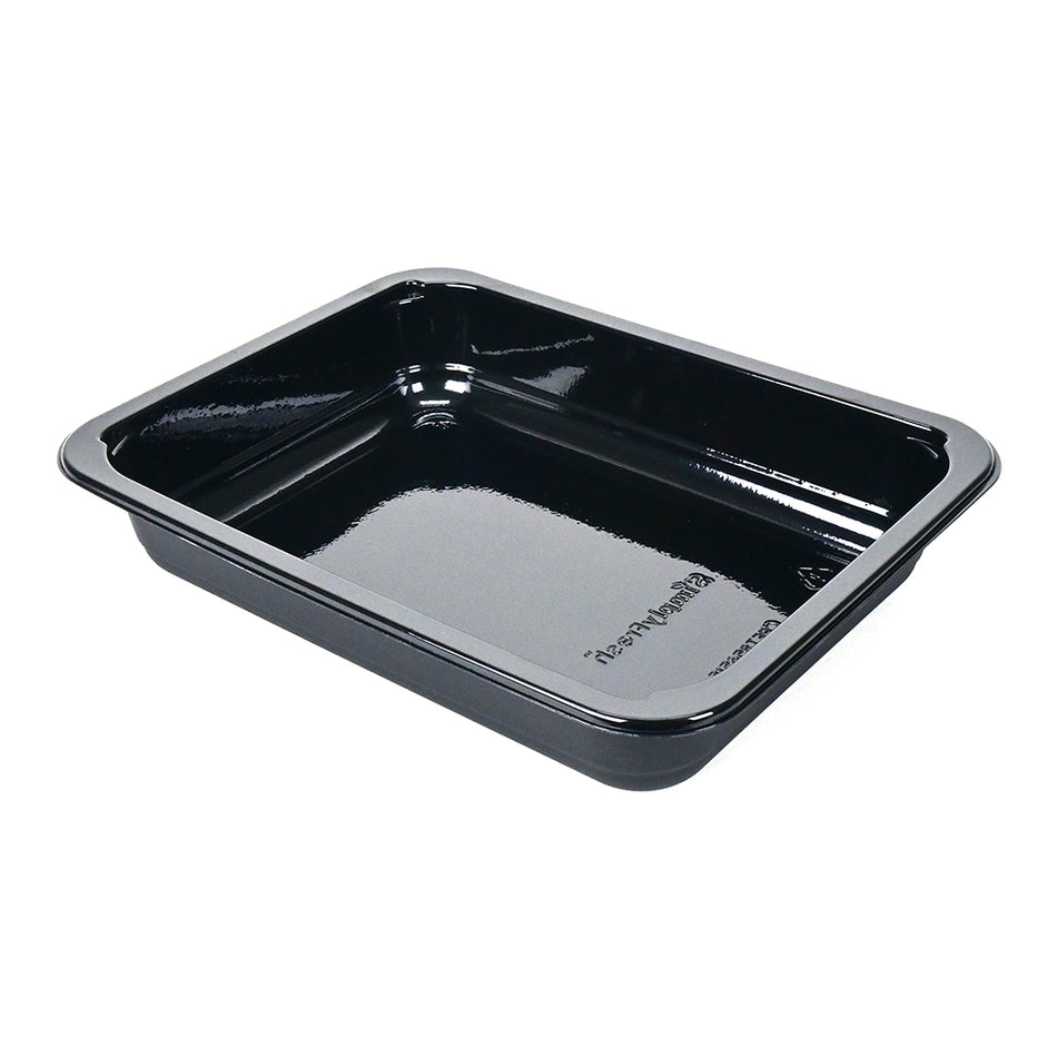 8.5" x 6.5" x 1.5" SimplyFresh Black CPET 1 Compartment Tray, 600/CS