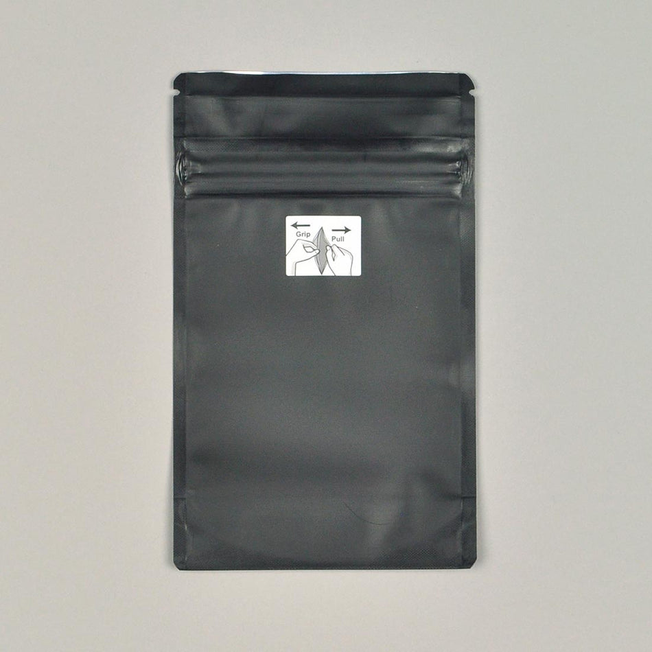 5" x 8.13" + 3"BG 4.8 mil 1/2 oz Child-Resistant Pouch - Black, 1000/CS
