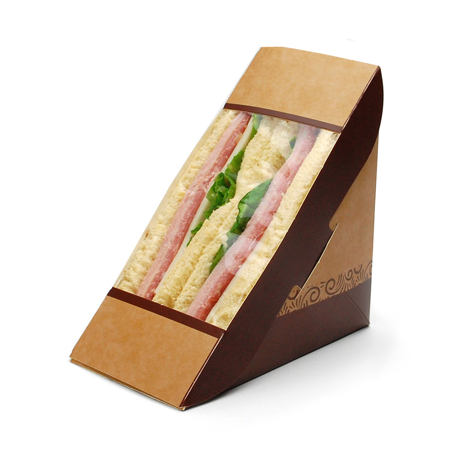 6.85" x 2.85" x 4.75"  #ReadyFresh® Compostable Kraft Sandwich Pack w/ Window, 500/CS