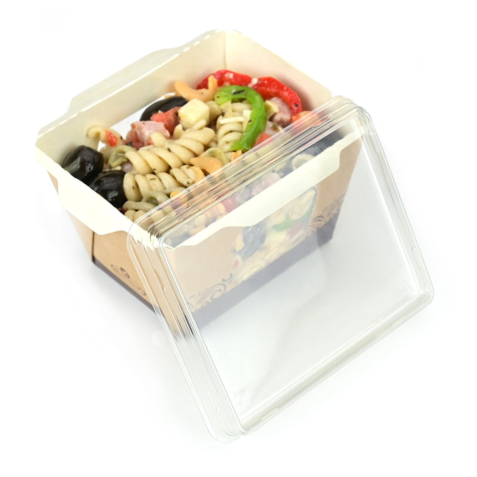 4.25" x 3.5" Kraft Container Clear Lid (Small), 500/CS