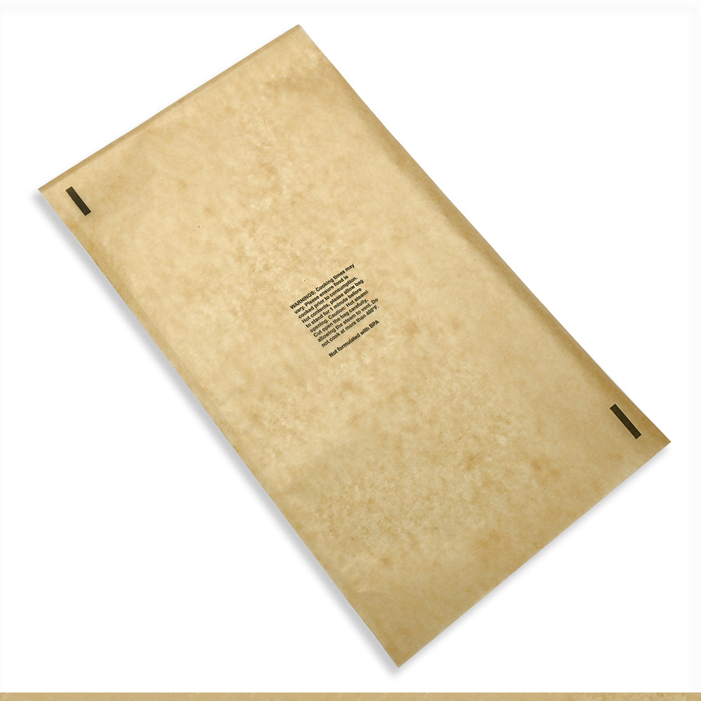 8.9" x 15.7" Ready. Chef. Go!® Heat Seal Cooking Bags - Microwave & Oven Safe, Brown Unprinted, 250/Case - Image 1