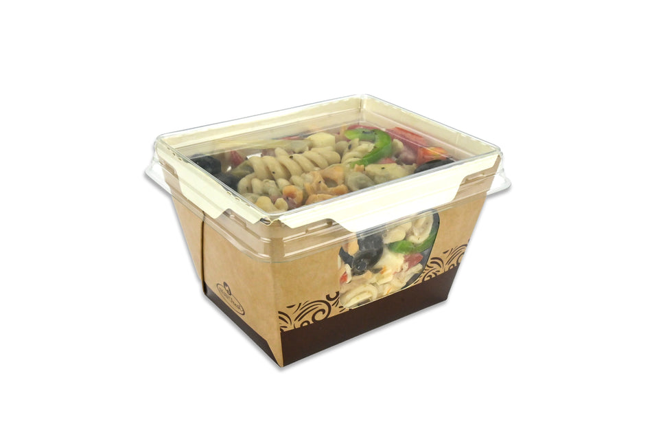 3.5" x 4.25" #ReadyFresh® Kraft Container w/ Clear Side Windows (Small), 500/CS