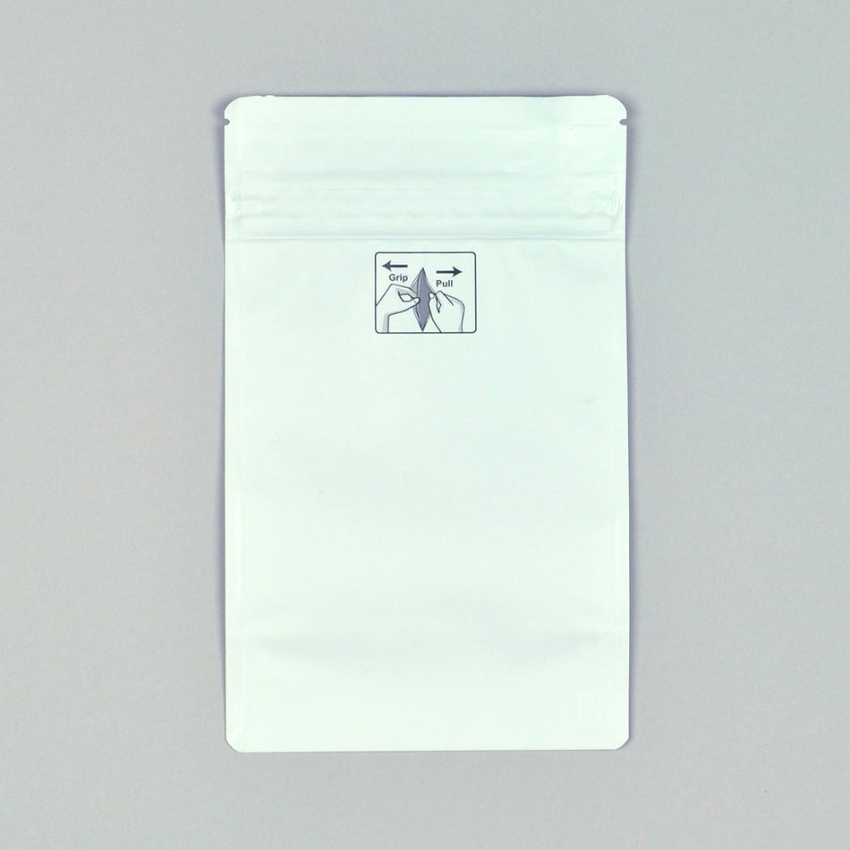 5" x 8.13" + 3"BG 4.8 mil 1/2 oz Child-Resistant Pouch - White, 1000/CS