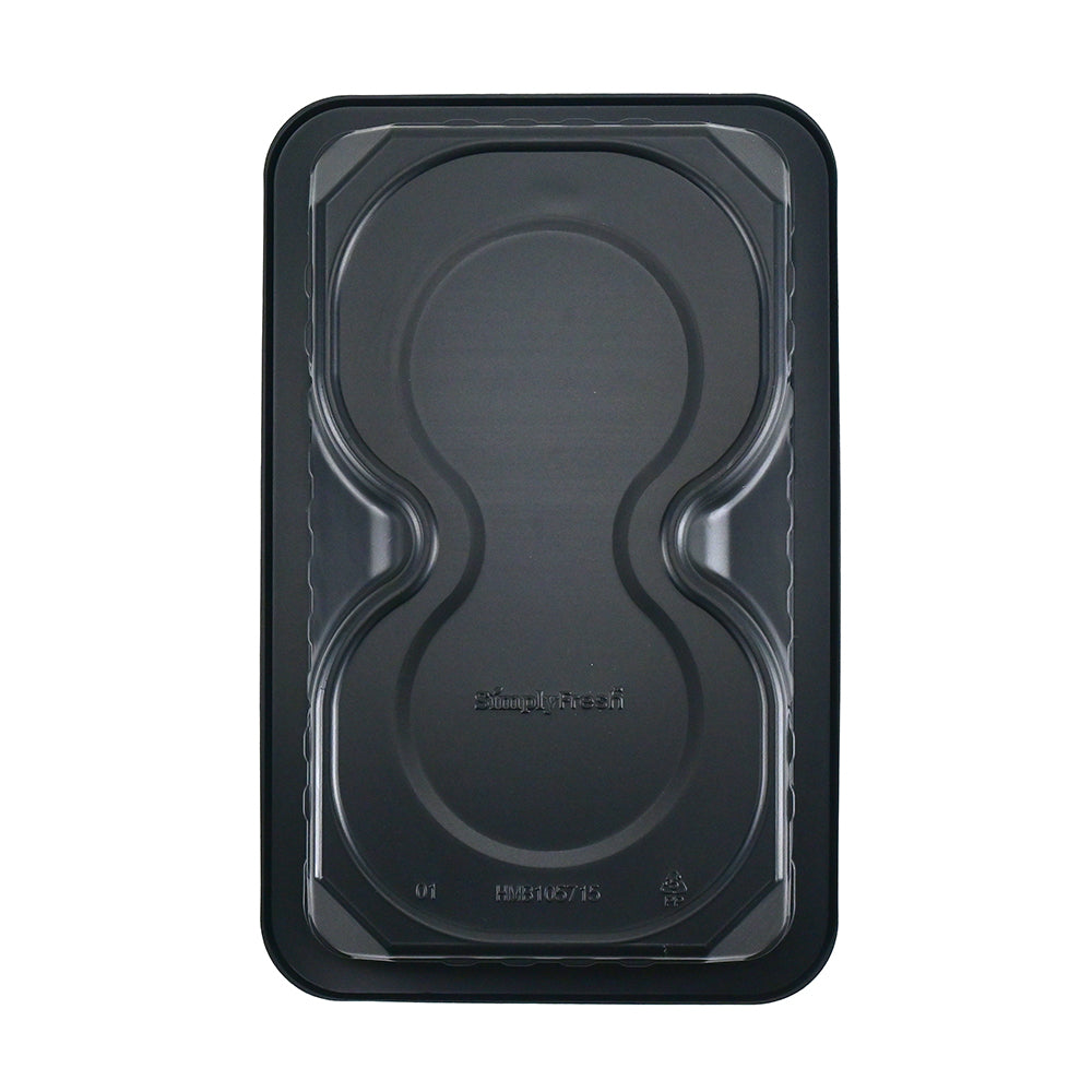 10.63" x 6.7" x 1.57" SimplyFresh Black  Hamburger Tray with Soaker Pad, 400/CS - Image 1