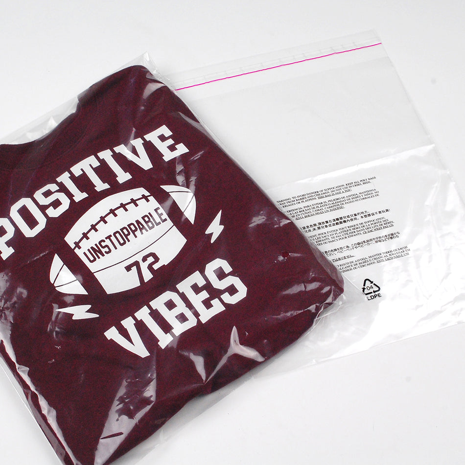 10" x 15" + 1.5"LP 1.5 mil Resealable Lip and Tape Bags w/ Suffocation Warning, 1000/CS