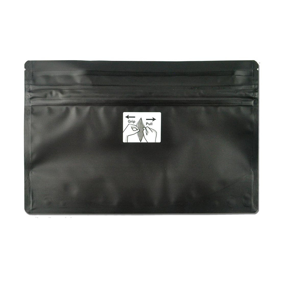 4" x 5" + 2"BG 4.8 mil 1/8th oz Child-Resistant Pouch - Black, 2000/CS