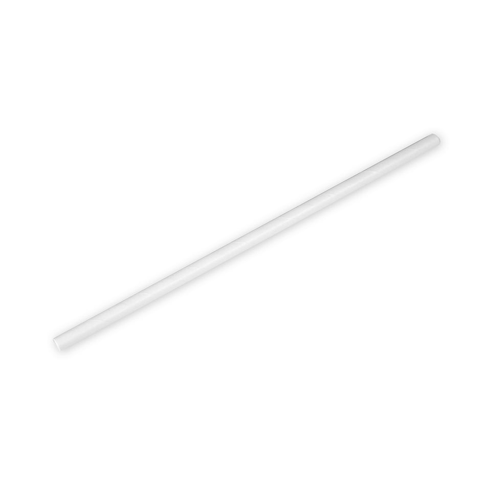 0.248" x 7.75" Jumbo Straw - White - Unwrapped, 4800/CS