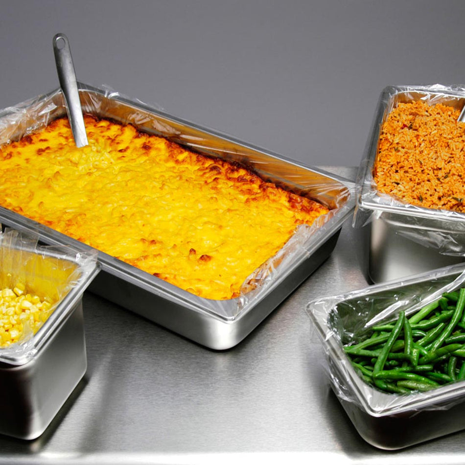 19" x 14" 0.8 mil Heavy Duty Value Plus Poly Pan Liner -- Third and Quarter Pans Med and Deep, 100/CS