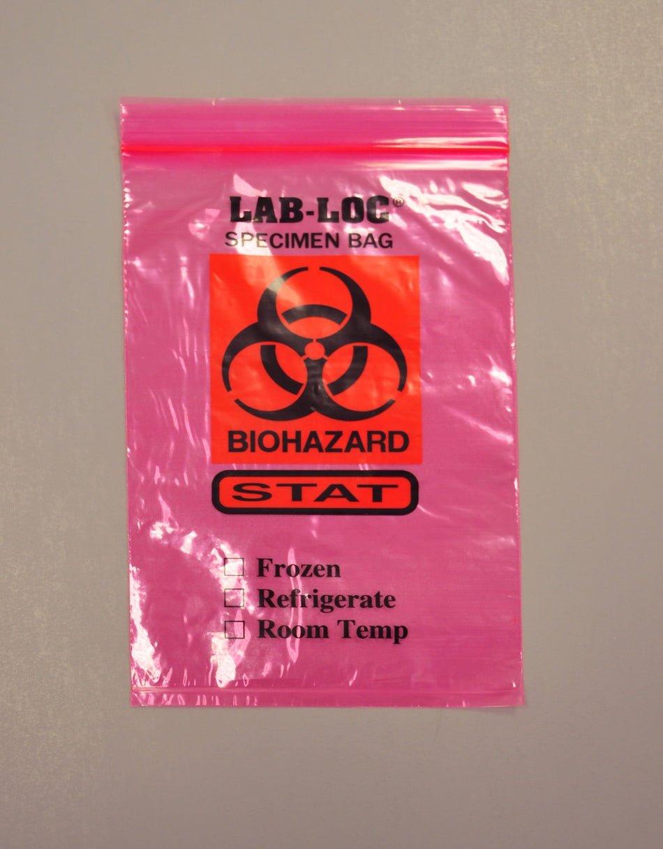 Seal-N-Rip Red STAT Specimen Transfer Bag 2 mil - Universal Plasticf20609statsnr