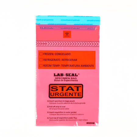 Removable Biohazard Symbol - Red Tint Printed "STAT"laba610rst-high res