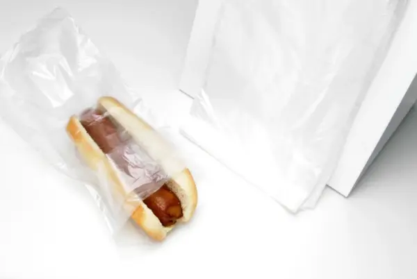 5.25" x 10" + 1.5"FB 0.5 mil Saddle Pack Deli Hot Dog Bags - Plain, 2000/CS