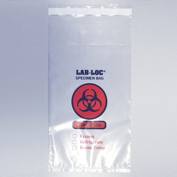 6" X 10" Clear Adhesive Closure Tamper-Evident 3 Wall Specimen Transfer Bag ("STAT")