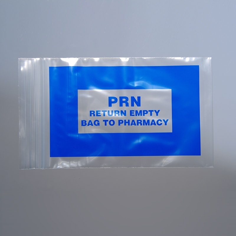 2" X 3" Blue PRN Bag - Seal Top Reclosable