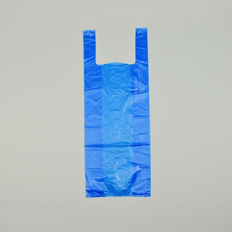 Blue Wholesale Plastic T-Shirt Shopping Bags - Small