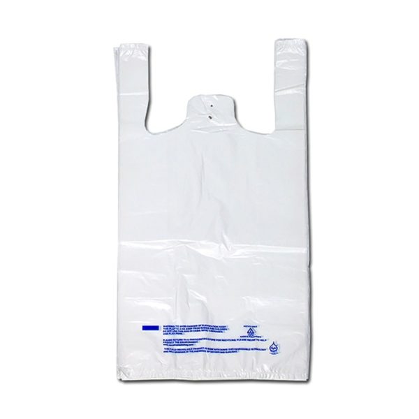 8" X 5" X 18" White Plastronic? T-Shirt Bag