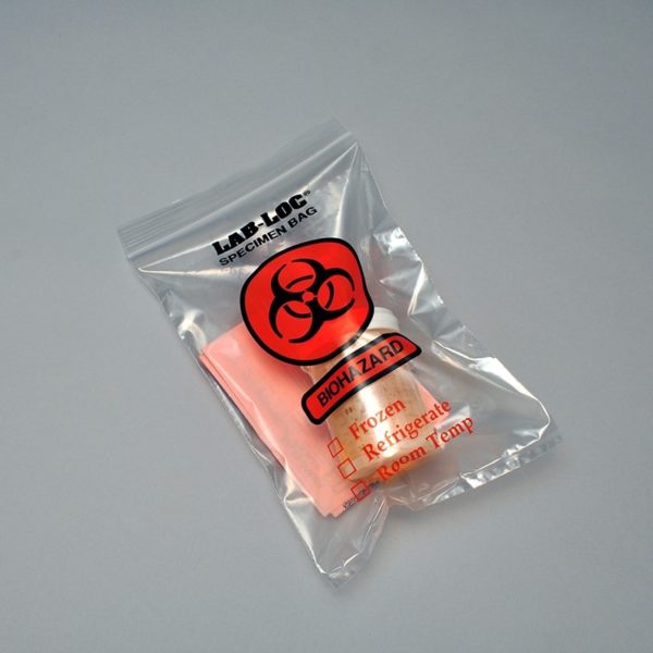 6" X 6" Reclosable 3-Wall Specimen Transfer Bag (Biohazard)