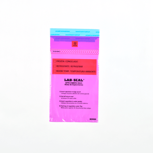 6" X 10" Lab Seal? Tamper-Evident Specimen Bags with Removable Biohazard Symbol - Purple Tint