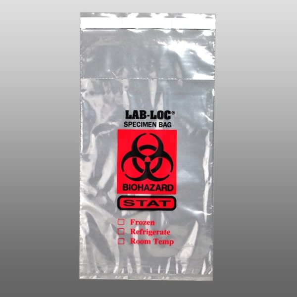 6" X 10" Clear Adhesive Closure Tamper-Evident 3 Wall Specimen Transfer Bag