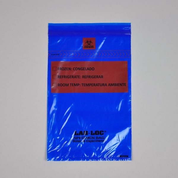 6" X 10" Lab Seal® Tamper-Evident Specimen Bags with Removable Biohazard Symbol - Green Tint