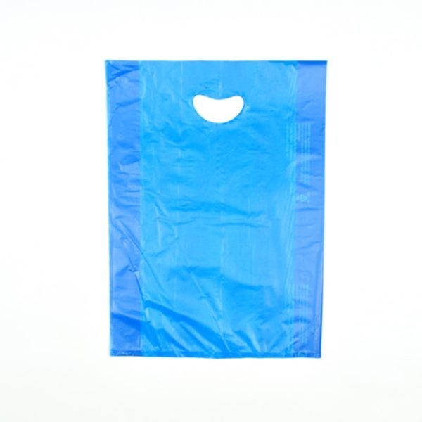 16" X 4" X 24" Beige High Density Polyethylene Merchandise Bag with Die Cut Handle