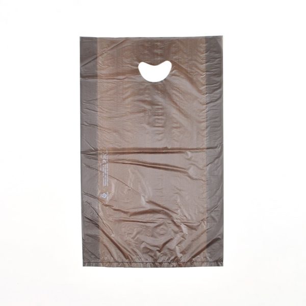 12" X 3" X 18" Chocolate High Density Polyethylene Merchandise Bag with Die Cut Handle
