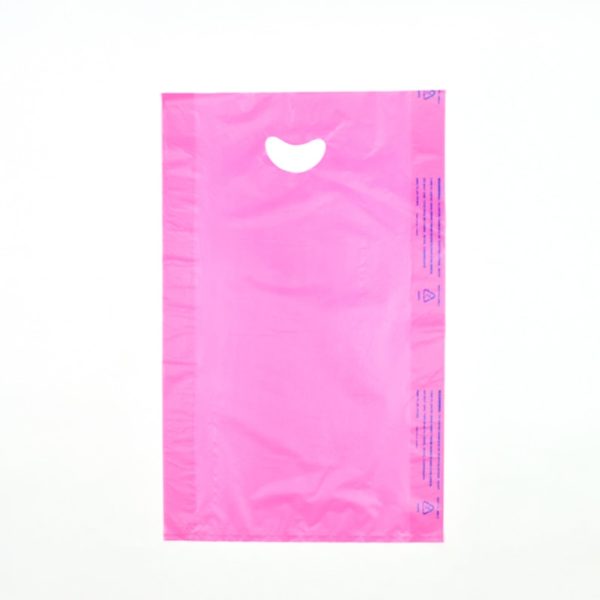 12" X 3" X 18" Magenta High Density Polyethylene Merchandise Bag with Die Cut Handle