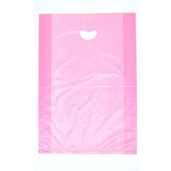 12" X 3" X 18" Rose High Density Polyethylene Merchandise Bag with Die Cut Handle