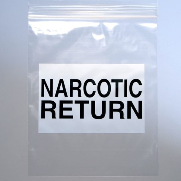 6 1/2" X 8" Narcotic Return Bag - Seal Top Reclosable