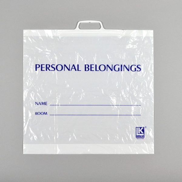 19" X 18" + 3 BG White Opaque Personal Belongings Bag with Snap Handle