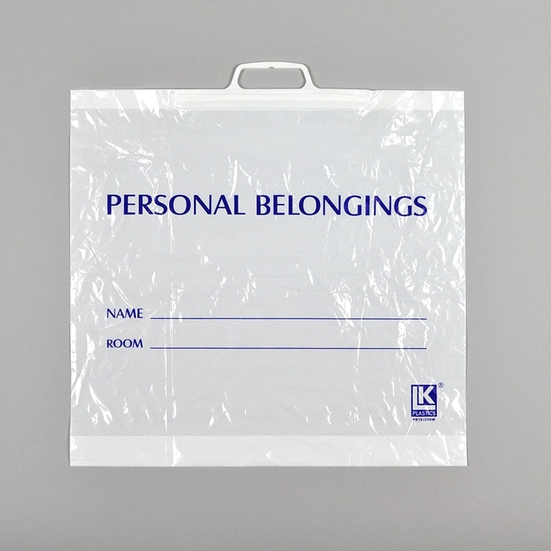 19" X 18" + 3 BG White Opaque Personal Belongings Bag with Snap Handle