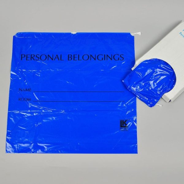 20" X 20" + 3 BG Blue Personal Belongings Bag with Cordstring Closure