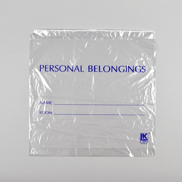 20" X 20" + 3 BG Clear Personal Belongings Bag with Cordstring Closure