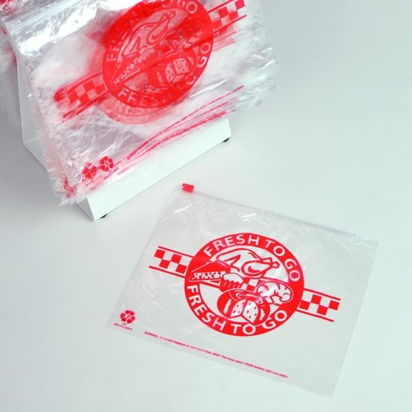 10" X 8" Polypropylene Slide Seal Deli Bag - Printed "Fresh to Go", 1000/CS