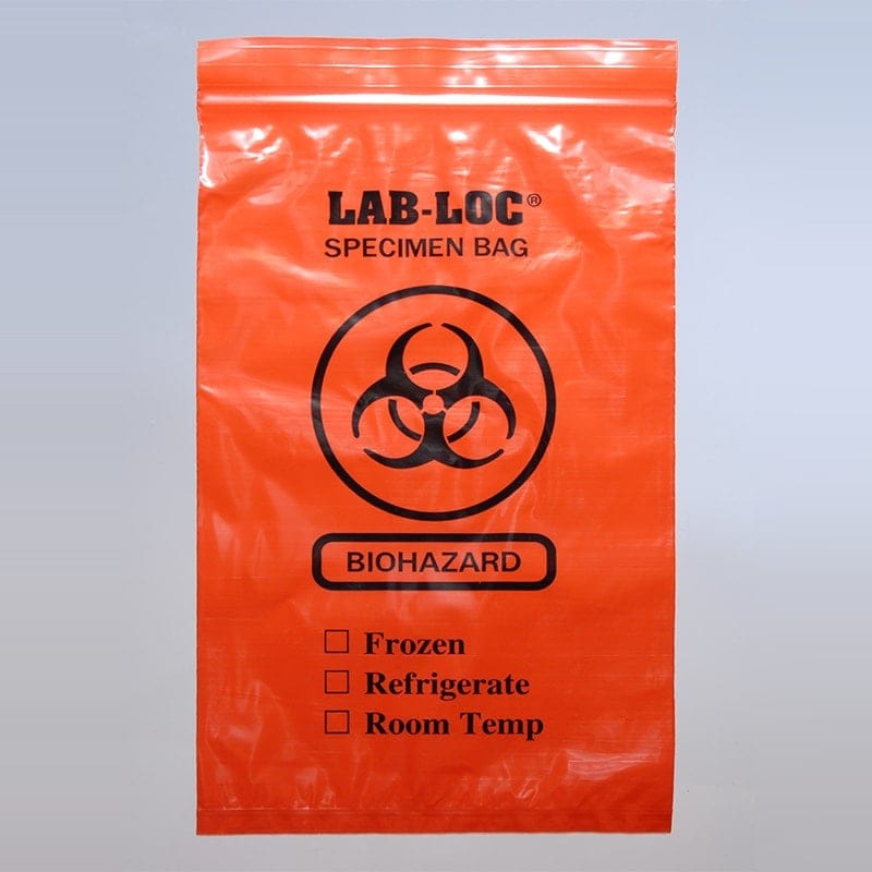 6" X 9" Red Opaque Reclosable 3-Wall Specimen Transfer Bag (Biohazard)
