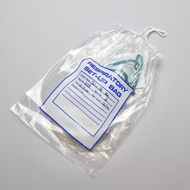 2.0 Mil Respiratory Setup Bags - Drawstring