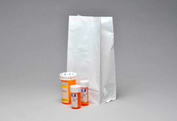 7" X 4" X 14" White Pharmacy Bag
