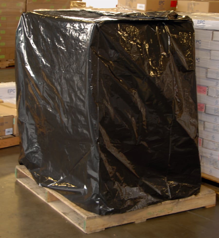 51" X 49" X 73" Black Low Density Polyethylene Pallet Cover with UVI Additive