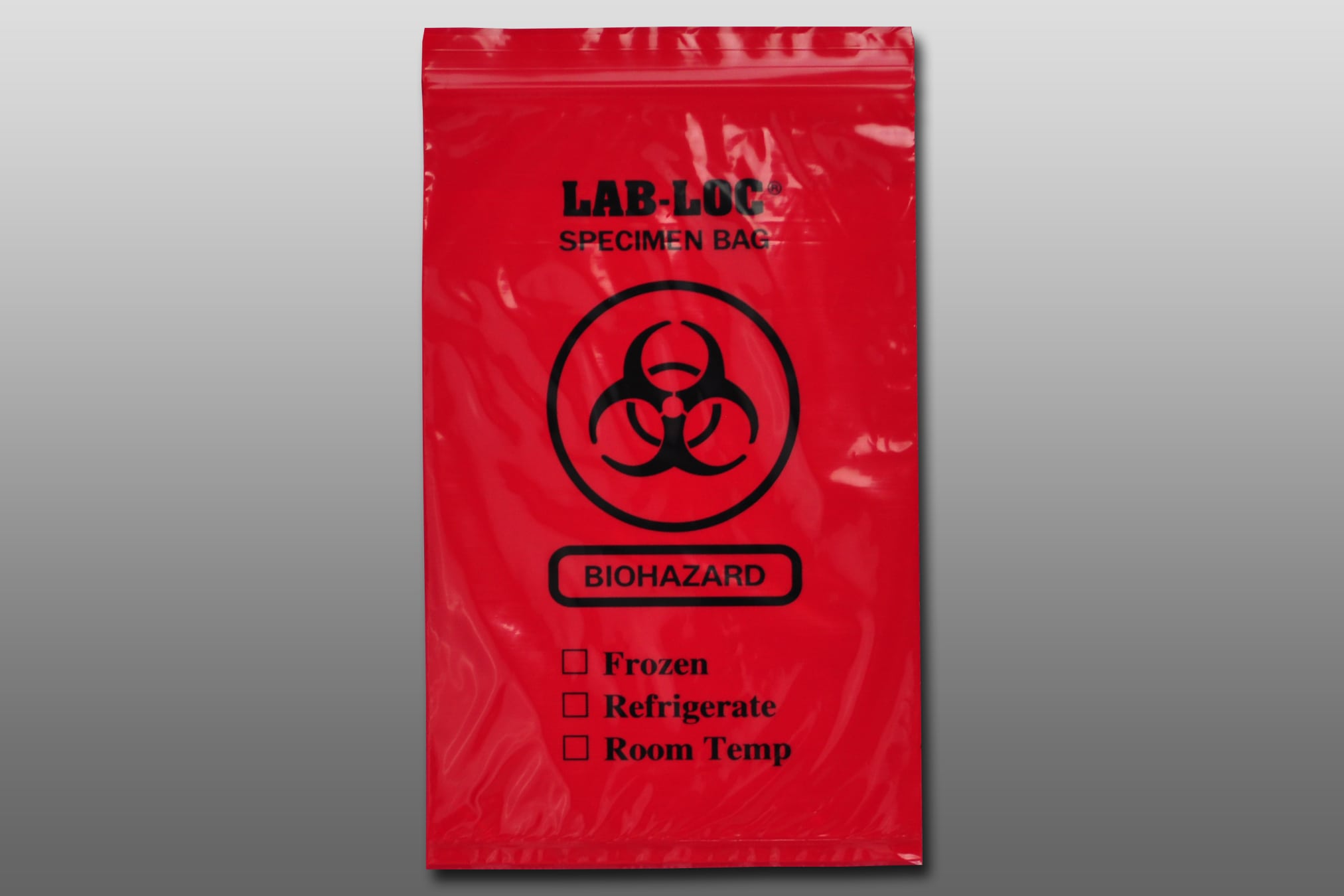 6" X 9" Red Tint Reclosable 3-Wall Specimen Transfer Bag (Biohazard)