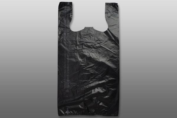 11 1/2" X 6 1/2" X 21 1/2" Economy Snap-Ezea T-shirt Bag Plain (black)